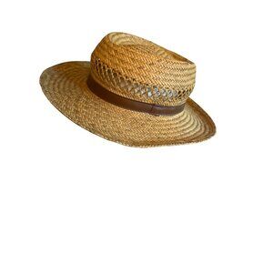 Straw Wide-Brimmed Hat Medium Natural Fibre Summer Club